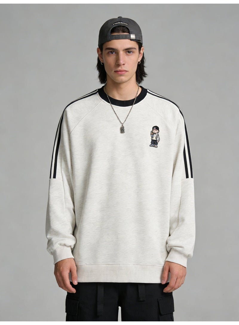 retro cartoon oversized t-shirt | striped pullover, suitable for street wear and daily leisure. - Image 1